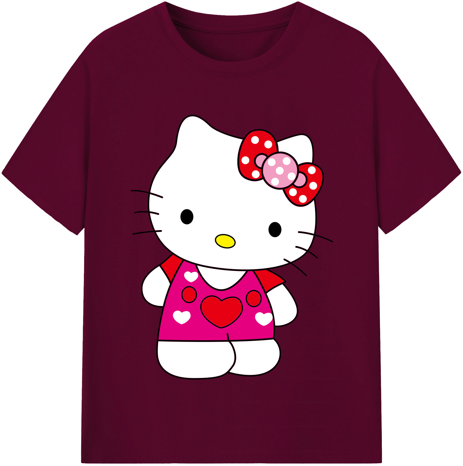 （画像用） Hello Kitty ハローキティ レディースカジュアルプリントTシャツ（綿100％）